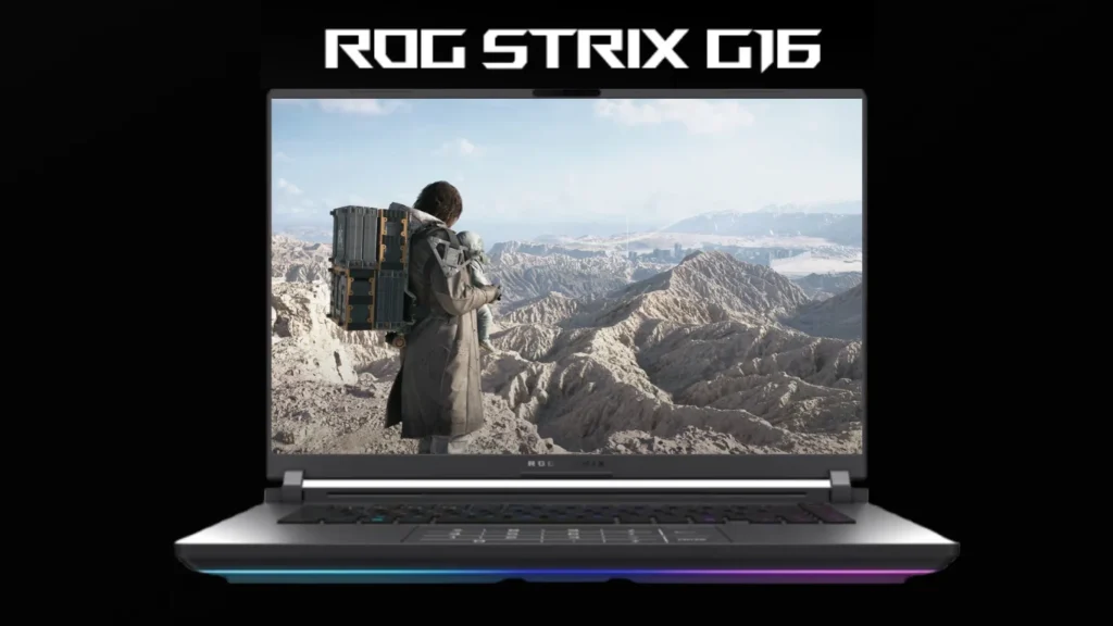 Asus ROG Strix G16 2025 gaming laptop showcasing RGB lighting and 2.5K display